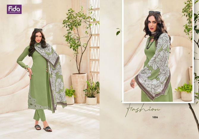 Keeva By Fida Printed Pure Cotton Satin Dress Material Wholesale Clothing Suppliers In India